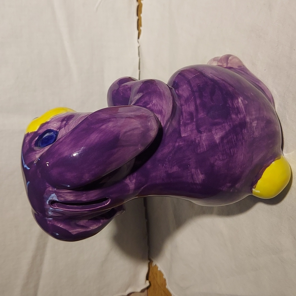 Hand Painted One of a kind Ceramic Bunny Rabbit Piggy Bank 2021 - Picture 3 of 4